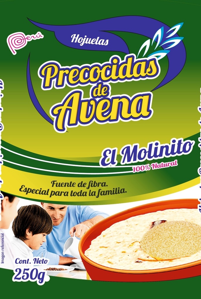 HOJUELAS PRECOCIDAS DE AVENA X 0.250 KG EL MOLINITO 100% NATURAL