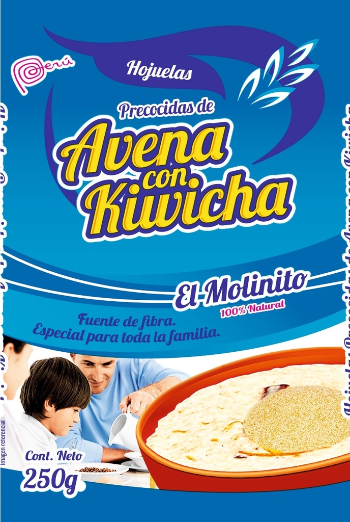 HOJUELAS PRECOCIDAS DE AVENA CON KIWICHA X 0.250 KG EL MOLINITO 100% NATURAL